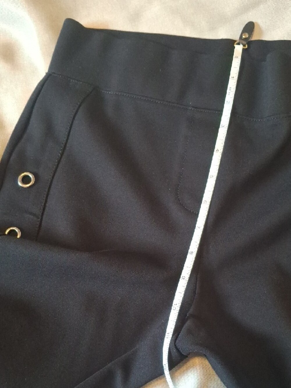 Cleo Black Pull-On Ponte Pants with Grommet Detail – Size M - Picture 5 of 7